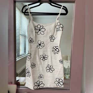 reformation delphinia denim dress